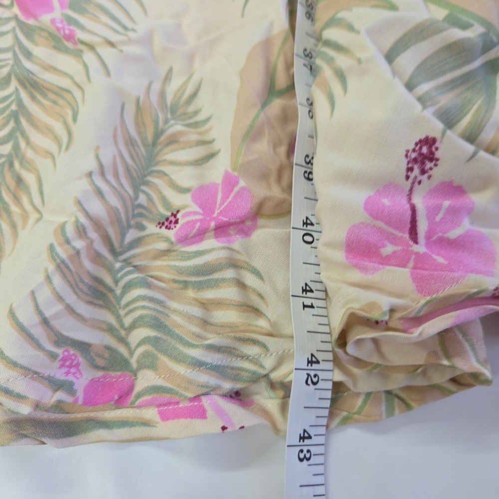 Hibiscus Collection Hawaii Shift Dress Womens XXL Yellow Pink Tropical Rayon - Picture 6 of 7
